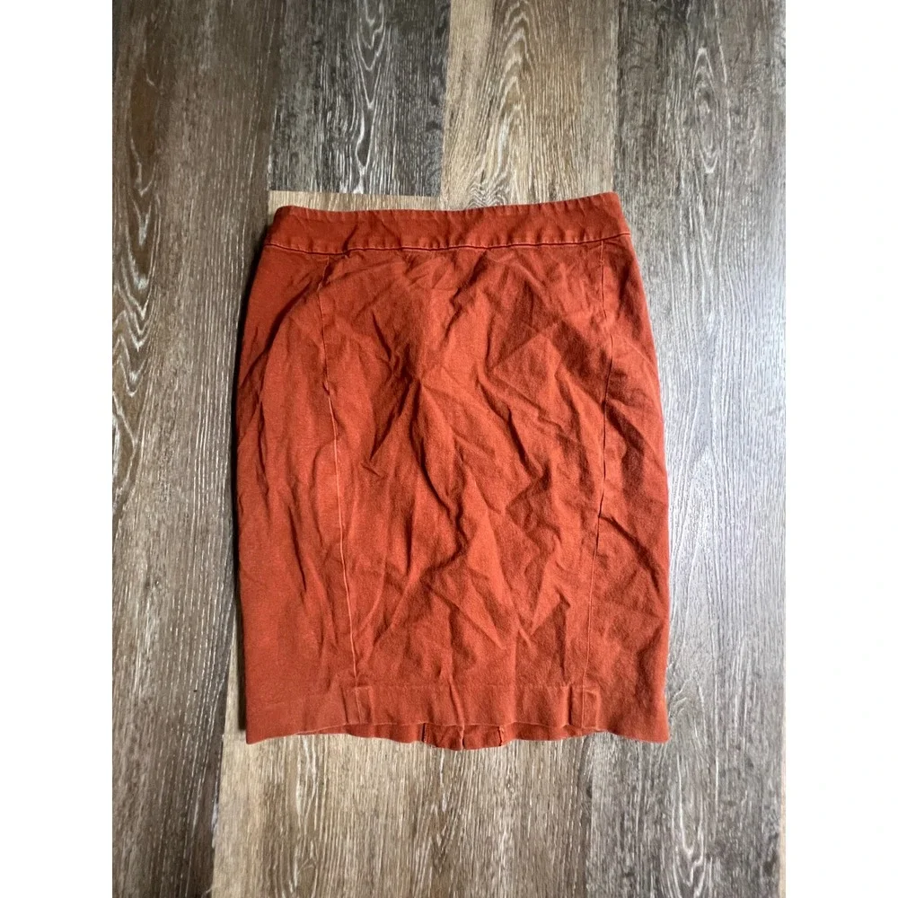 Ann Taylor Loft‎ Pencil Skirt Womens 4 Burnt Orange Clay Back Zip Career Wear